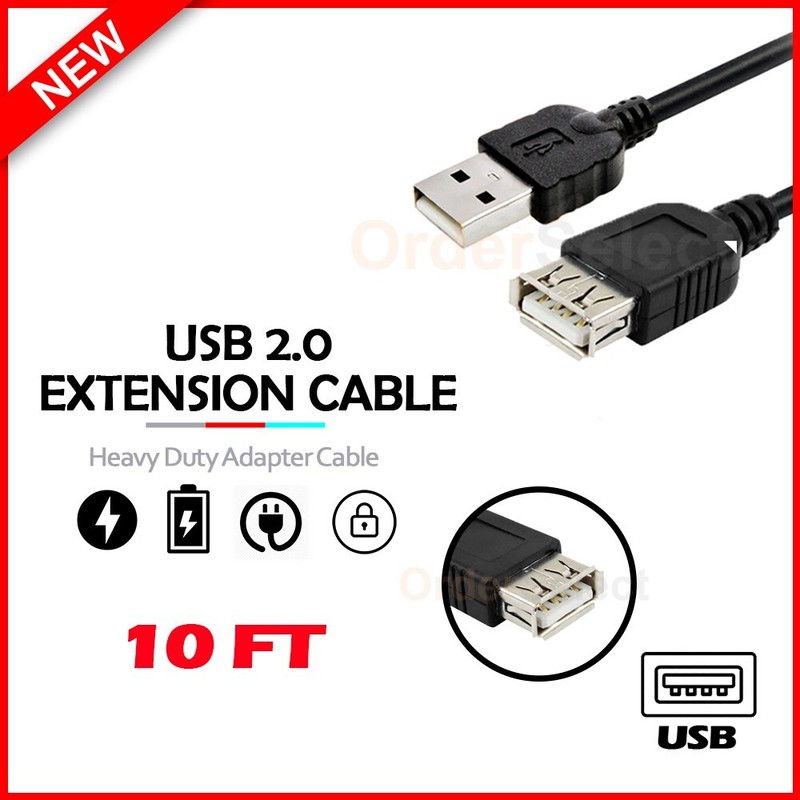 USB 10′ Extension Cord Rapid Fast Charger Cable for Blackview BV5200 Pro/ BV9200