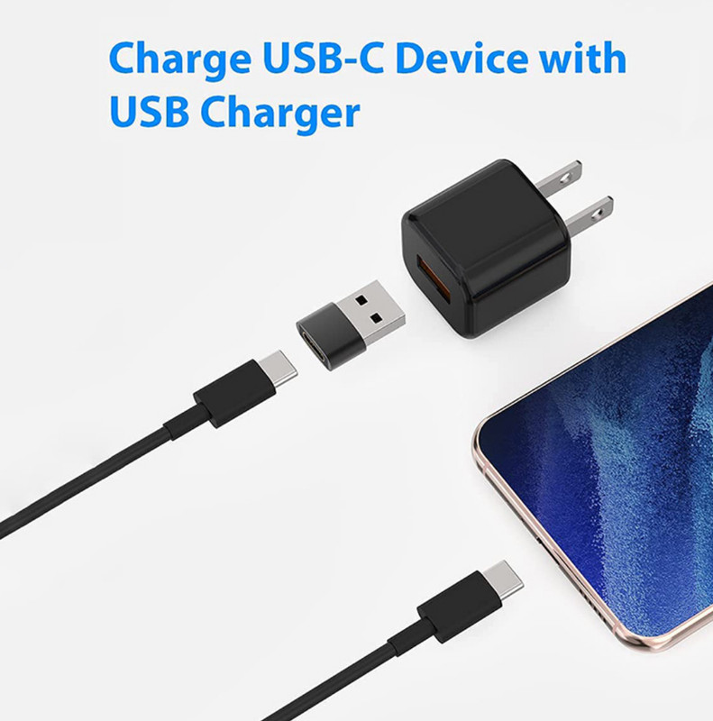 4 Pack, USB-C to Type A Adapter, Fast Charging and Data Transfer, Gray gallery