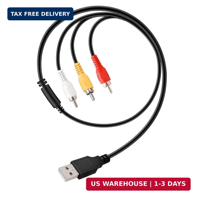 USB to 3RCA Cable, 1.5m/5ft USB Male to 3 RCA Male Jack Splitter Audio Video AV gallery
