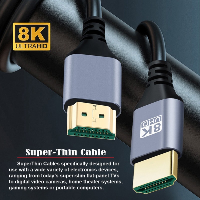 Chenyang HDMI 2.1 Ultra HDTV Cable 8K 4K Hyper Super Flexible Slim Cord Type-A