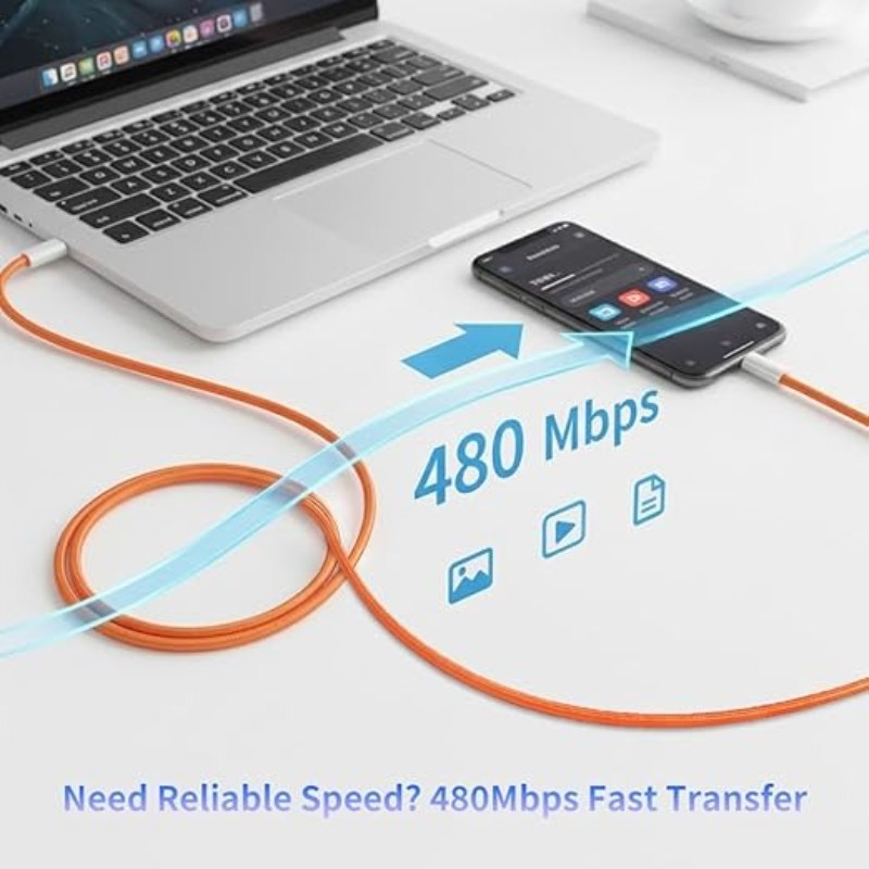 Wholesale Fast Charging Data Transfer Orange Charge Type C Cable To I-Product gallery