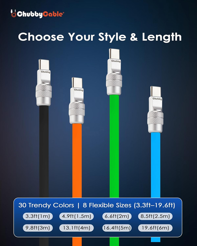 Chubby 2.0 Fast Charging Cable Durable Soft Silicone USB C Cable 120W Extra Thic gallery
