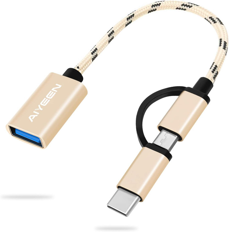 Usb-C/Micro to USB Adapter, 2-In-1 USB 3.0, OTG Adapter Cable, Compatible with M gallery