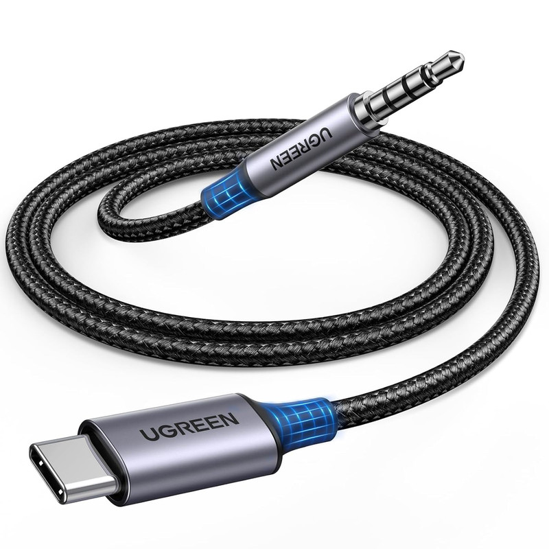 UGREEN Aux to USB C, Aux Cord for Car Type C to 3.5mm Audio Jack Cable 3.3FT TRR