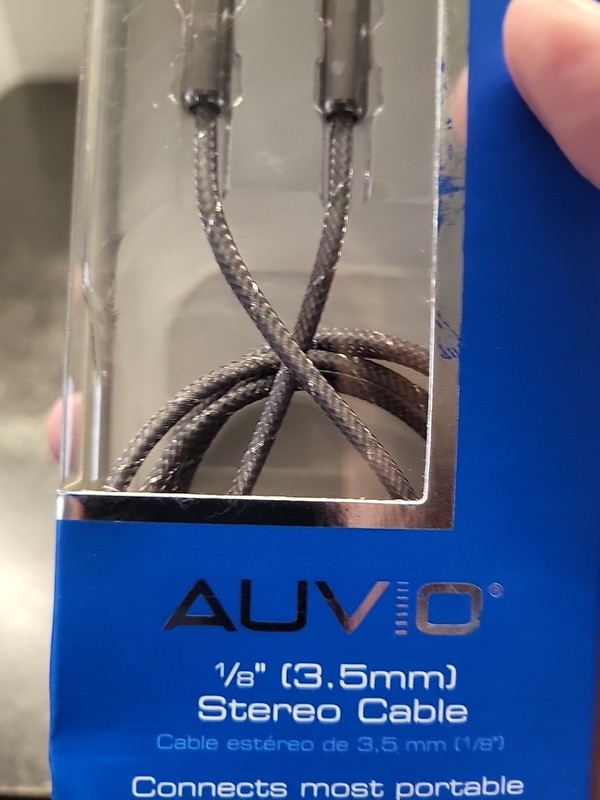 3ft 3.5mm 1/8" Braided Stereo Cable Cord Gray Mesh Covering Auvio Home Car Read gallery