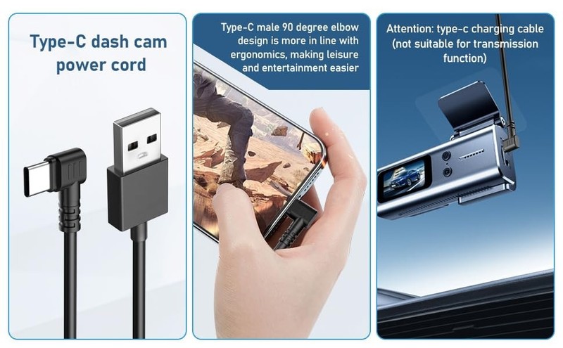 Dash Cam Charging Power Cable, USB-C Car Charging Power Cable, Mini、Type-C Ch... gallery