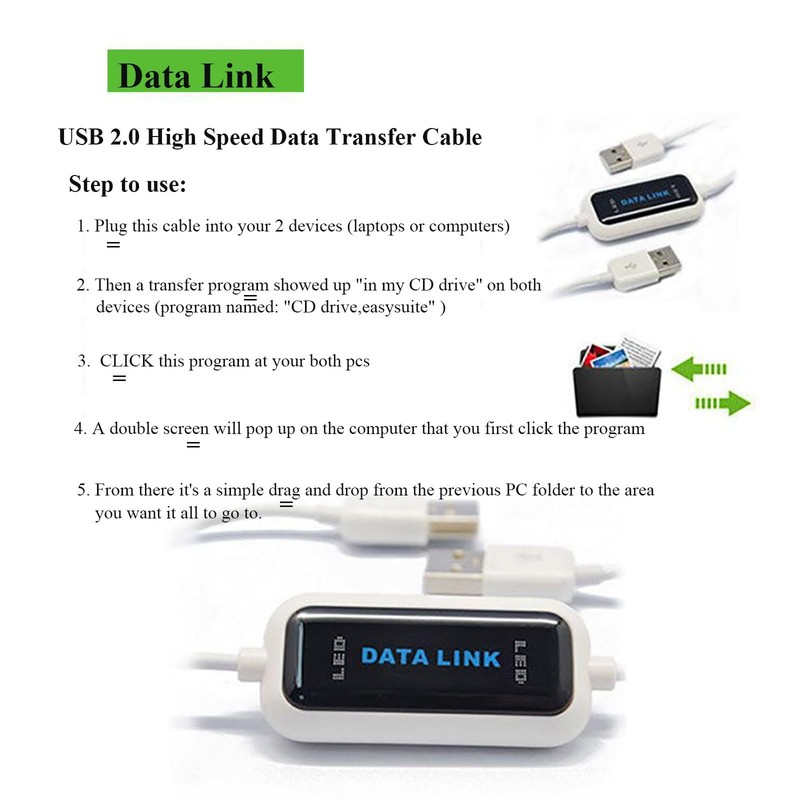 High Speed USB 2.0 Laptop To PC Data File Transfer Bridge Cable Link 1PC gallery