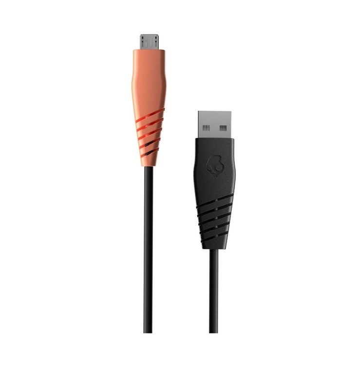 Skullcandy Line USB-A to Micro-USB 4ft Charging Cable – True Black/Orange