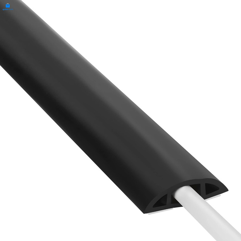 Floor Cord Cover 4ft, Hider W1.2'' x L4', Black