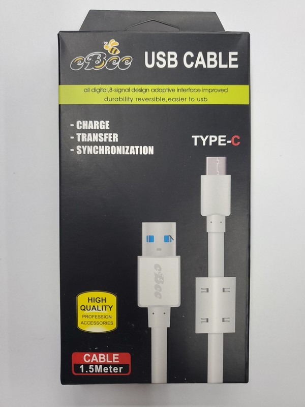 eBee USB Type C Cable - Brand New - 1.5 Meter / 5 Foot Cable - Phone Charger gallery