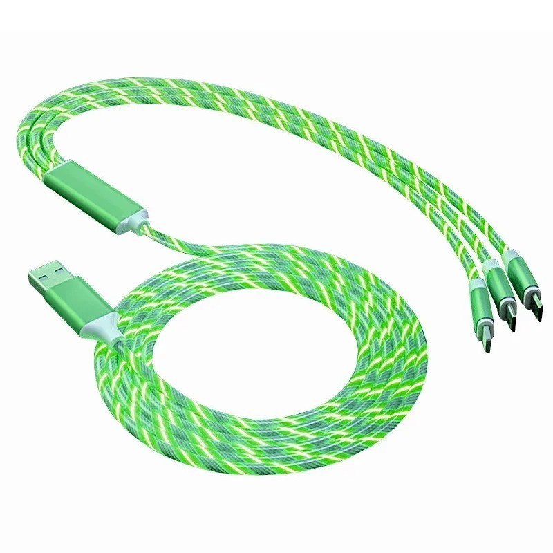 3-in-1 Multi USB Universal Flowing LED Light Up Phone Charge Cable, With Interfa gallery