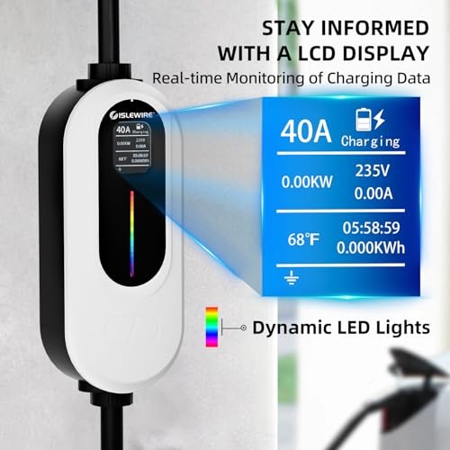 Level 2 EV Charger 40A 240V, 9.6kW Fast Charging with WiFi & APP Control, Plug gallery