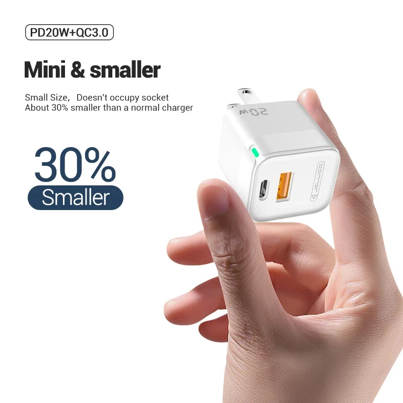 White 20W USB-C & A AC Wall Charger 5X Fast Adapter Compatible iPhone & Samsung gallery