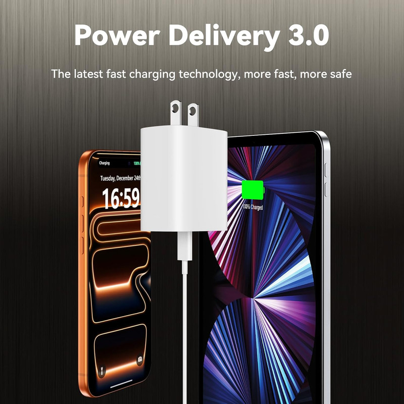 iPhone 17 16 15 Charger Fast Charging, 10 FT Long USB C Charger Cord with 20W Ty gallery