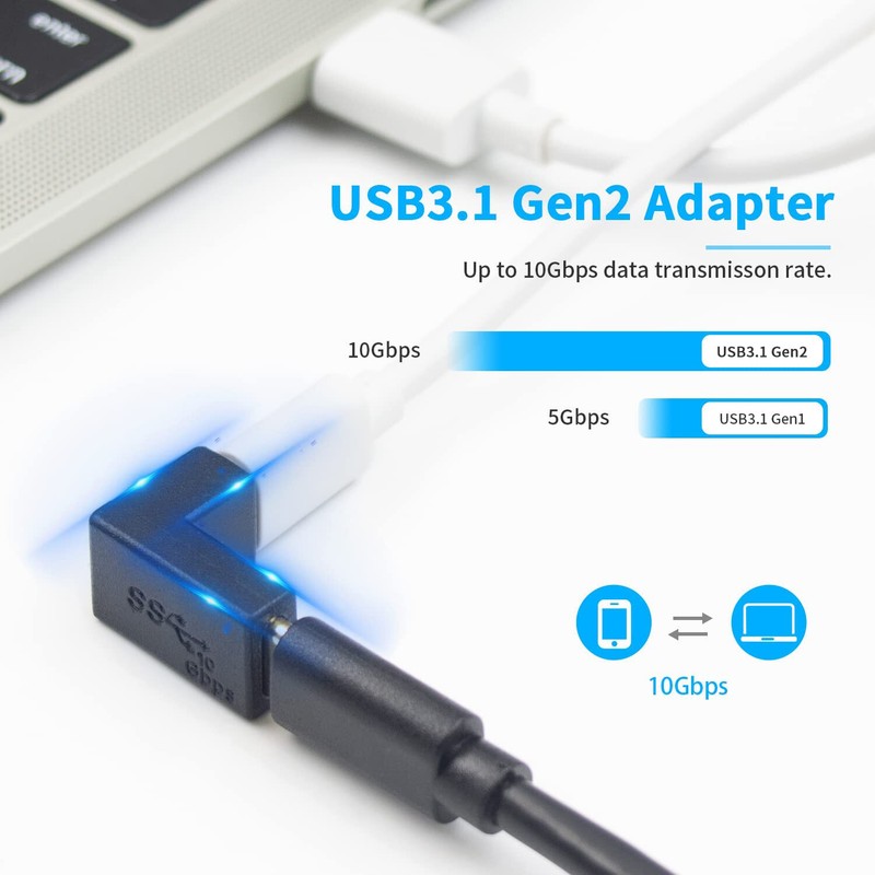 10pcs USB C 3.1 Female Up/Down Angled Coupler 10gbps Extension Adapter Connector gallery