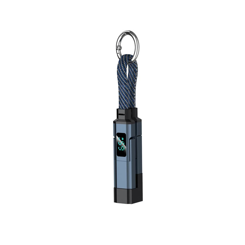 4 in 1 Short Type C Keychain Lanyard Data Cable Braided PD Fast Charging Cord