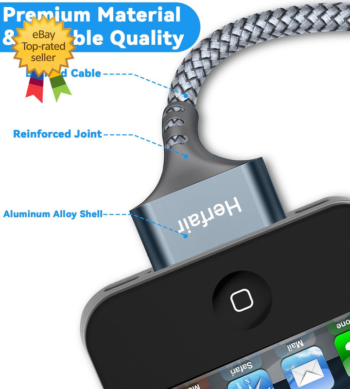 USB C to 30 Pin Charger Cable Nylon Braided Modern Charging Cord Compatible gallery