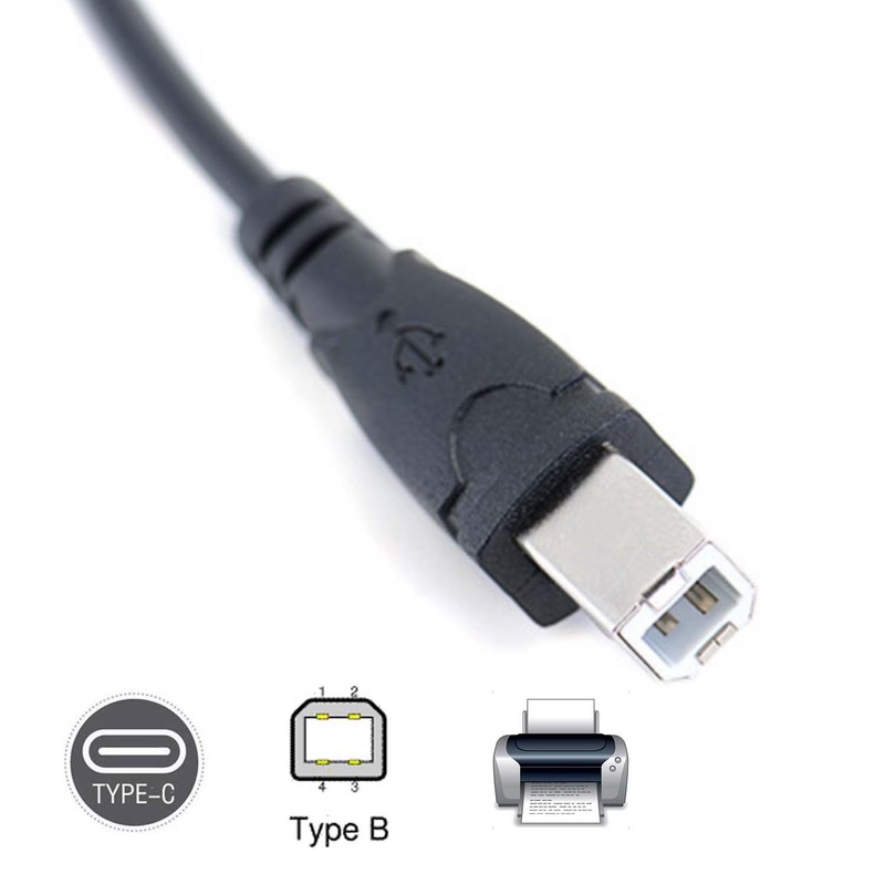 USB-C USB 3.1 Type C Male to USB 2.0 B Type Male Data Cable Phone Printer yb gallery