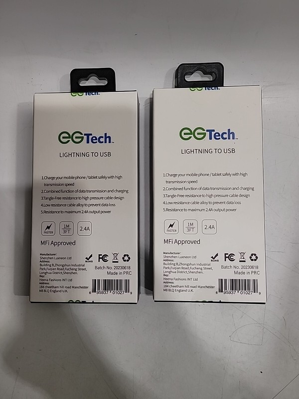 egTech 3 ft White Braided Cord USB-C to apple Cable for Apple Devices, SET OF 2! gallery