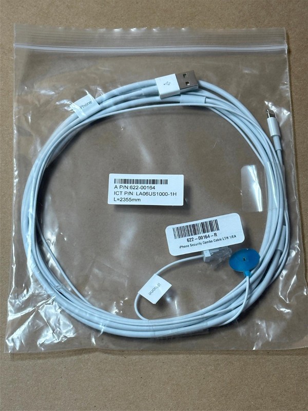 NEW Genuine Apple iPhone USB to Lightning RJ11 Jack Security Anti-Theft Cable