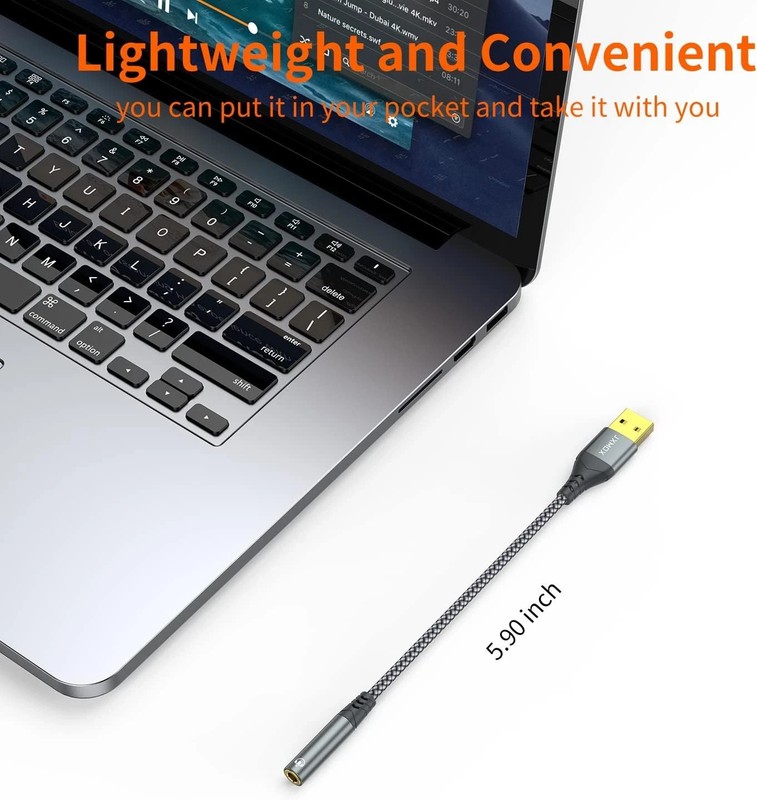 JXMOX USB to 3.5Mm Audio Adapter (2-Pack) - USB-A to 3.5Mm TRRS 4-Pole Female Ex gallery