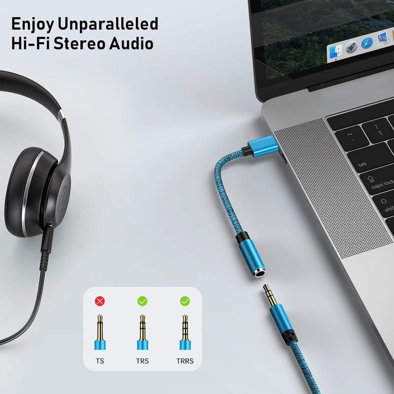 S25FE USB C to 3.5Mm Aux Audio Adapter Dongle Cable Cord for Android Galaxy A17 gallery
