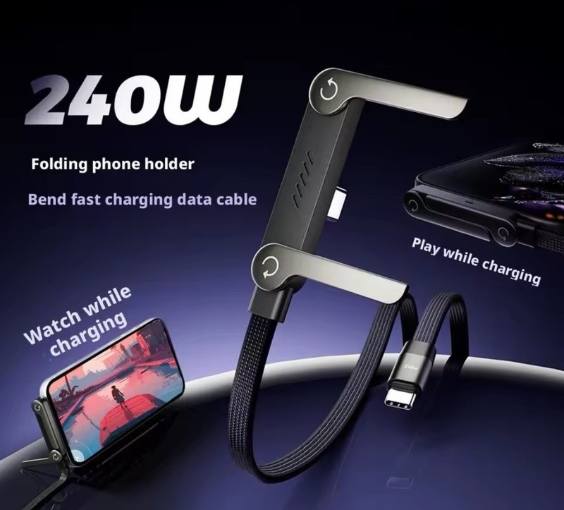 240W Charging Cable With USB with Built-in Stand for Phone & Tablet gallery