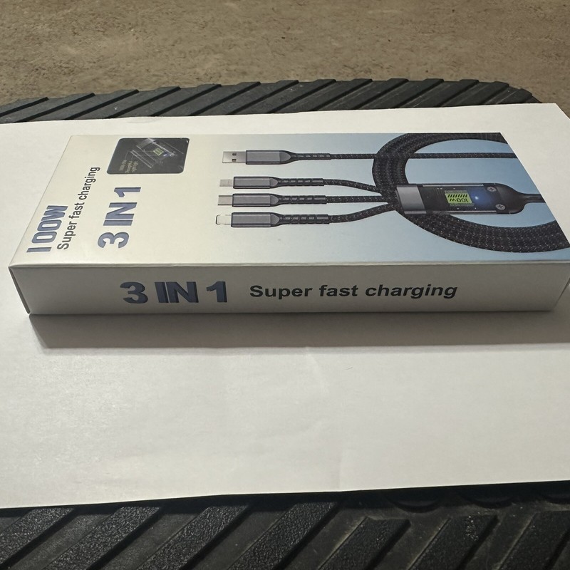 New 100W 3in1 Super Charging Cable 6A MicroUSB Type C Fast ChargerType-C CableD gallery