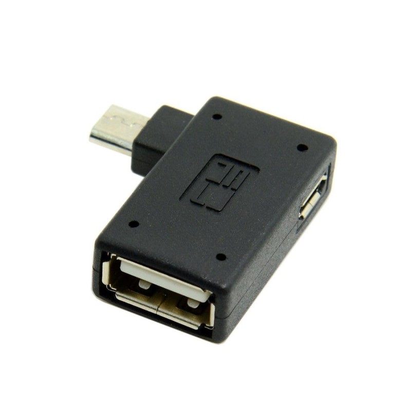 chenyang Micro USB OTG Power Adapter 2 in 1 Male to Right Angled