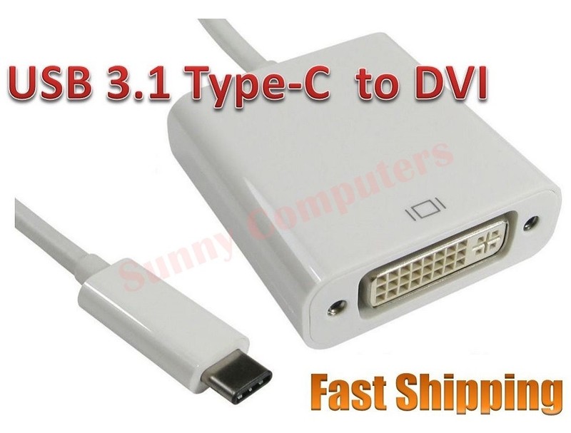 USB 3.1 Type-C Male to DVI Female Adapter Cable 4K HD Monitor For Macbook 2015 gallery