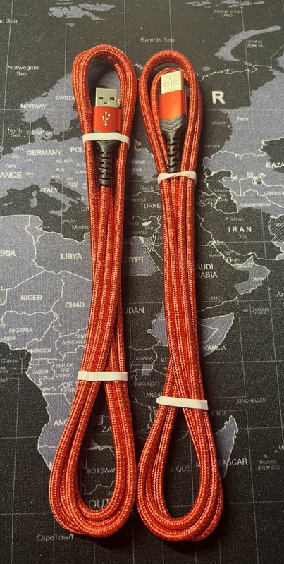 JSAUX USB-C to USB-A Charger Cord 6.6ft (2-pack) Red gallery