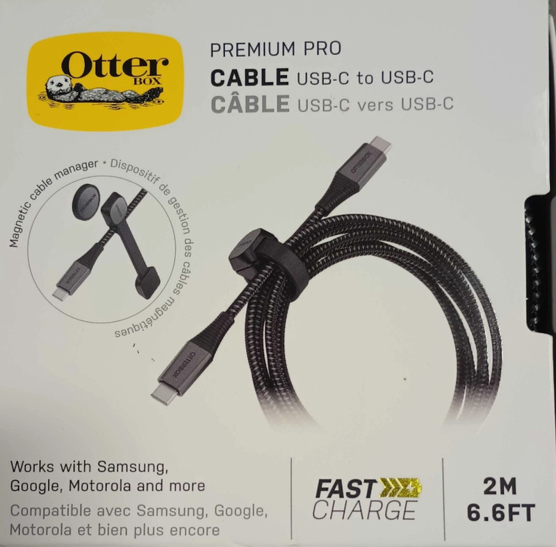 OtterBox Premium Pro USB C to USB C 2M/ 6 Ft Cable – Black