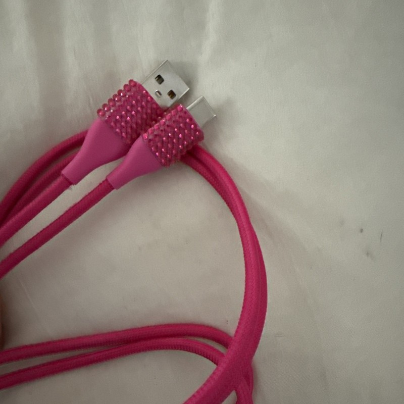 PinkPower USB-C Charging Cable 4ft Sync & Charge Braided Nylon 2.1A Durable Pink gallery
