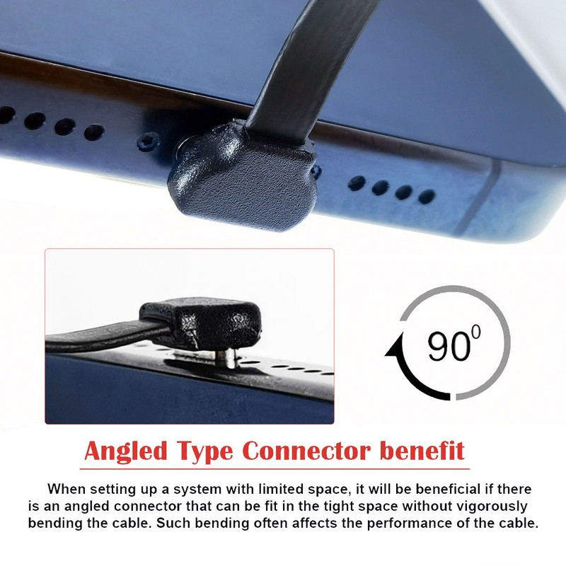 USB-C Type C to USB-C USB2.0 Data Cable Angled Connector 65W Fast Charge gallery