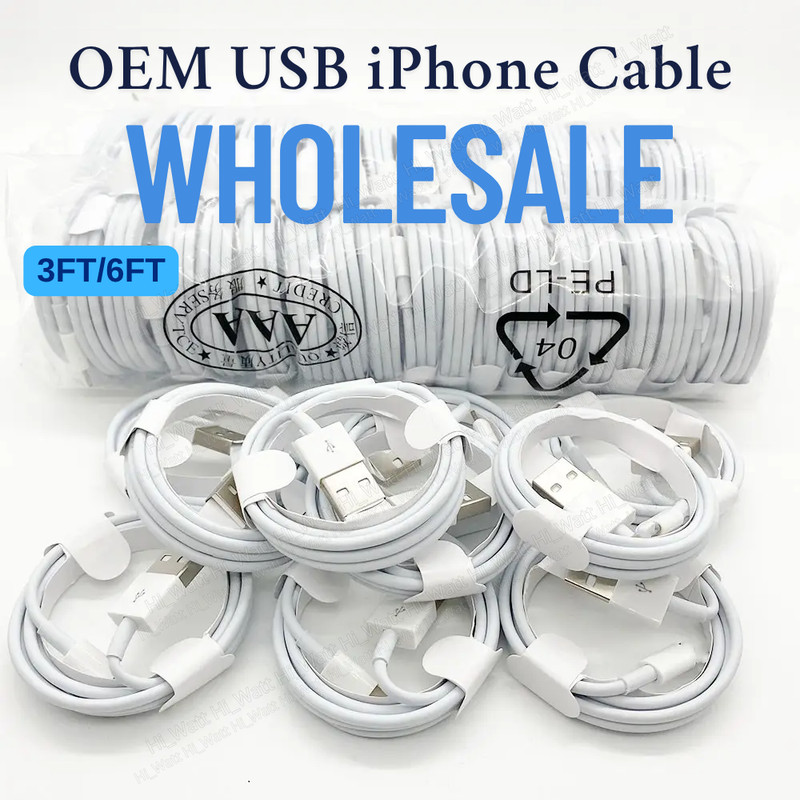 For Apple iPhone 5 6 7 8 SE X XR XS 11 12 13 14 USB Cable Charger Cord Wholesale