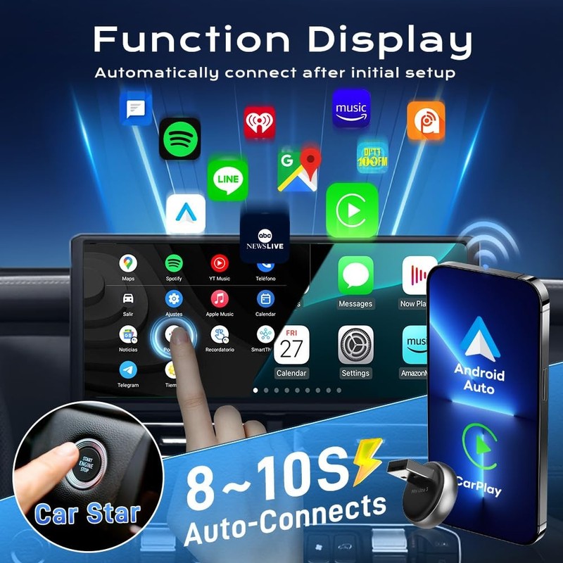 Wireless CarPlay Adapter MINI Ultra3│Plug & Play Convert Wired Carplay to wir... gallery