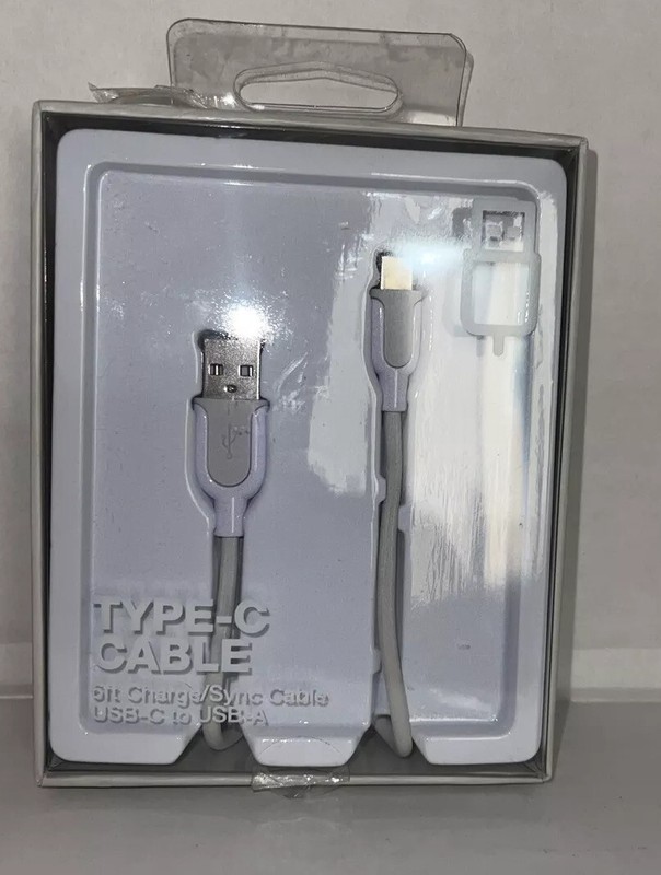 1 Pack 6FT USB-C to USB-C Cable Fast Charge Type C Charging Cord Charger/white