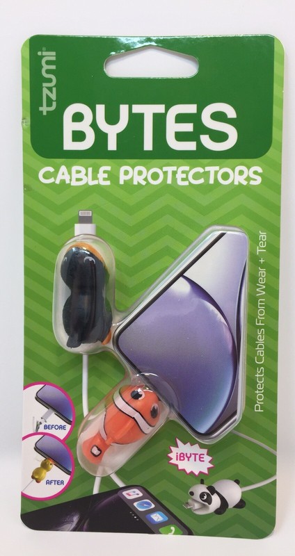 Tzumi Bytes Cable Cord Tips Protectors Phone Duck & Clown Fish Universal