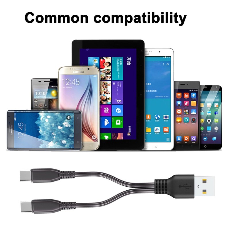 2In1 USB to Dual Type C Splitter Charging Cable Cord Black 1M 3.2FT gallery