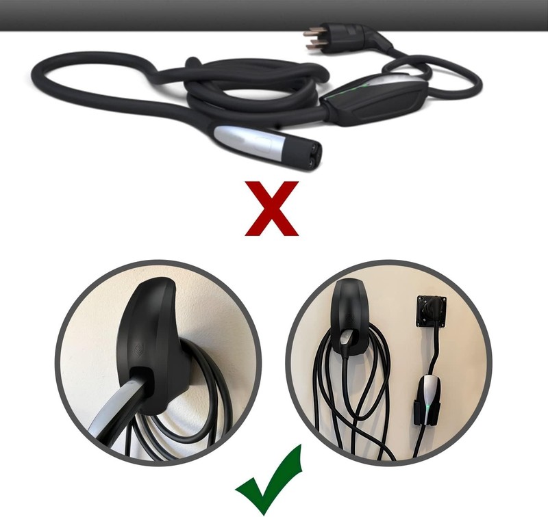 Tesla Charging Cable Organizer Wall Mount Connector Holder with Chassis Bracket gallery