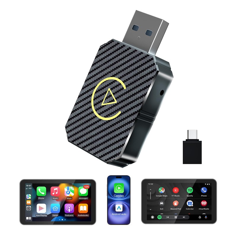 Wireless CarPlay Adapter 2026 Upgraded,CarPlay & Android Auto 2-in-1, Mini US…