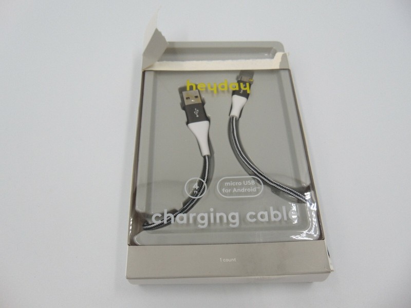 Heyday 4ft Micro USB Braided Cable For Android Charging Cable Color black