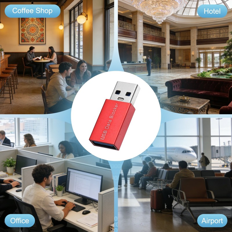 2 Pcs USB Data Blocker, USB A to A Data Protector, Red gallery