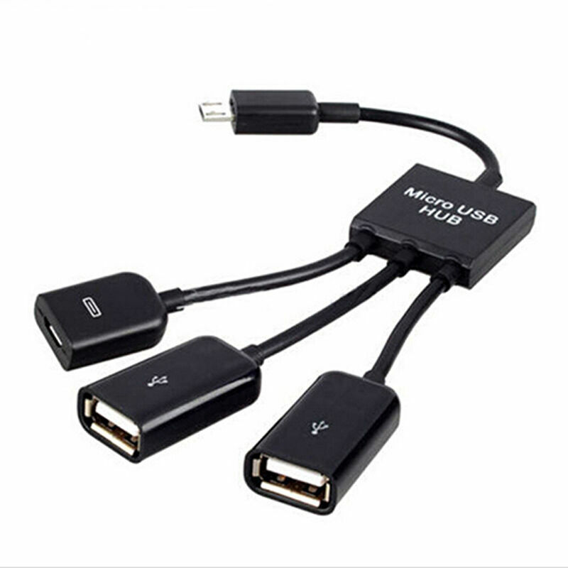 3 in1 Male to Female Micro USB 2.0 Power Charging Host OTG Hub Cable Adapter US gallery