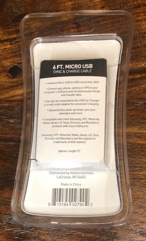 MobilEssentials 6 Ft. Micro USB Sync & Charge Charger Cable (Black) gallery