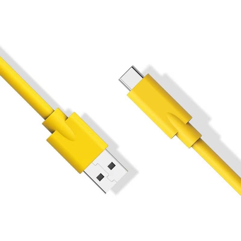 6.6ft Yellow USB A to USB C 2.0 Cable 3A Fast Charging 480Mbps Data Cord