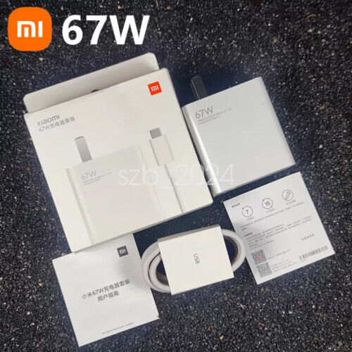 Xiaomi 67W Quick Wall Charger Adapter USB-C 6A Cable Redmi Note 10/11/11T/12 Pro
