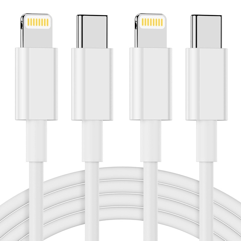 Nebite USB C to Lightning Cable 2Pack 3FT [MFi Certified], 2P3FT, White