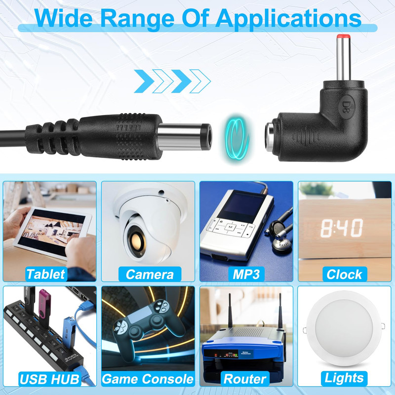 USB to DC 5V Power Cord, Universal DC 5.5X2.1Mm Barrel Plug Charging Cable(3Ft) gallery