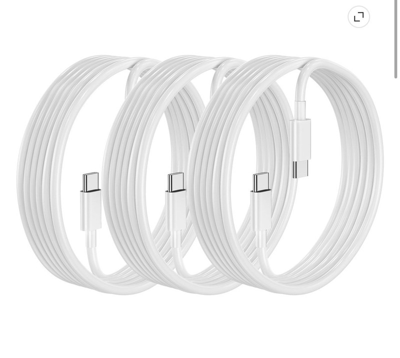 NEW White 3 Pack 10FT 60W Fast Charging USB C to USB C Cable, Type C Certified